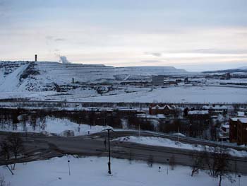 View from hotel in Kiruna,Sweden as the sun was getting down1