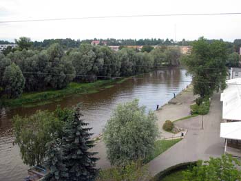 12.07 Tartu, Estonia - a view from our hotel window. The river Emajogi flows through Tartu. It is the biggest river in Estonia