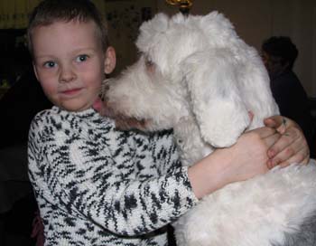 Boxing day, Ansa giving a kiss to 6 years old Patrik